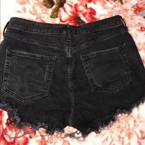 Black Denim Retro High waisted shorts